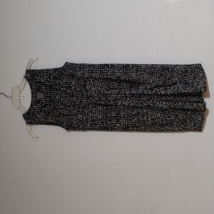 Ann Taylor Black and White Abstract Sleeveless Dress